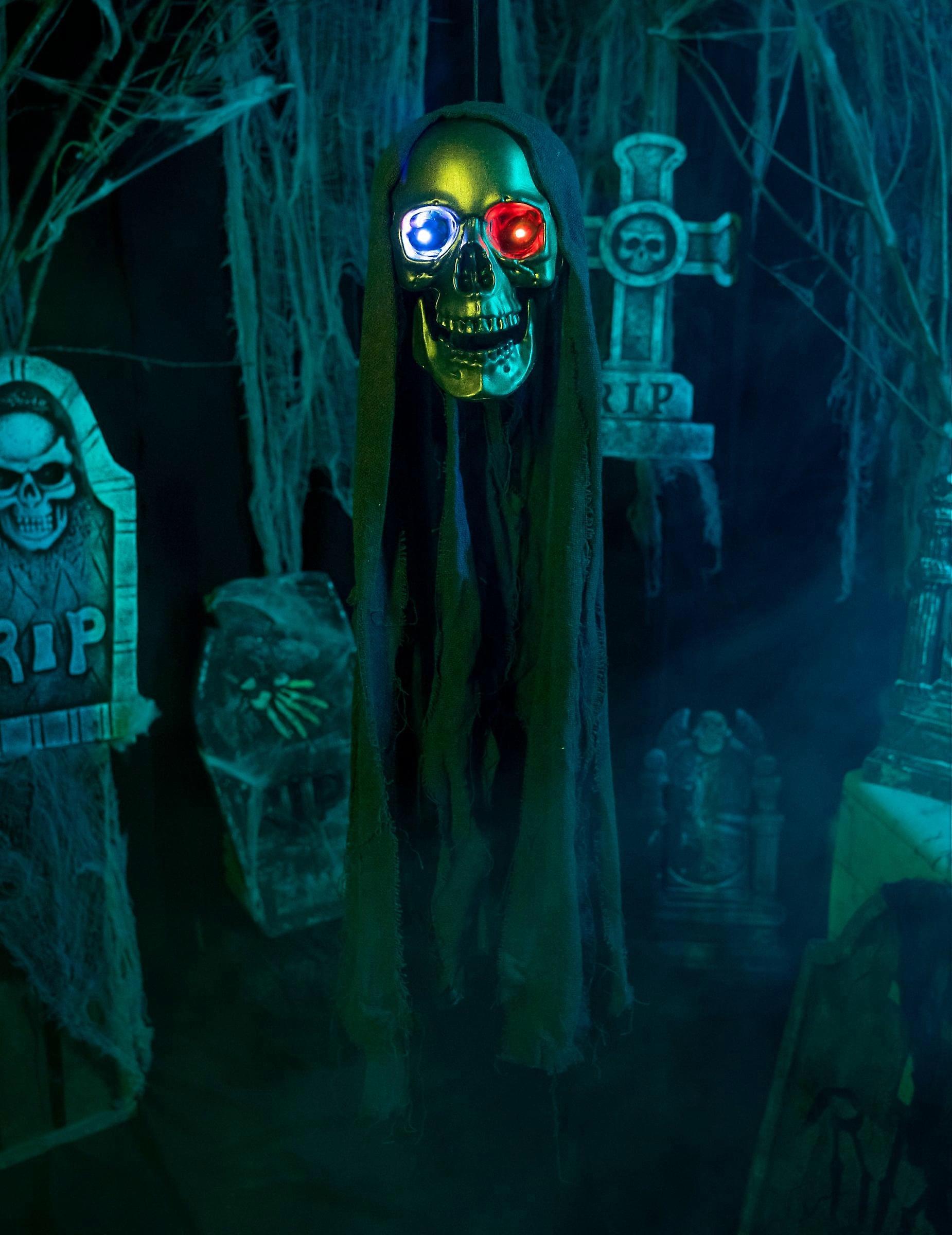 Luminous hanging grim reaper head decoration