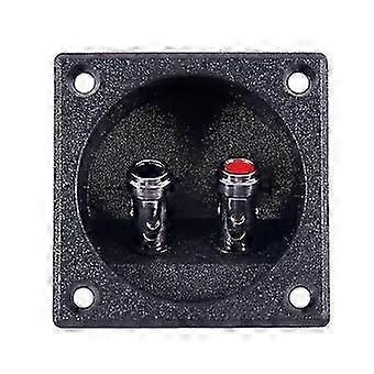Square Shape Double Binding Post Type Speaker Box Terminal Cup Black-dt_Sep