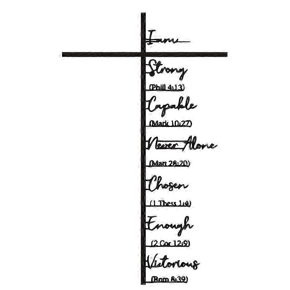 Metal Cross with Scripture 15.7 Inch