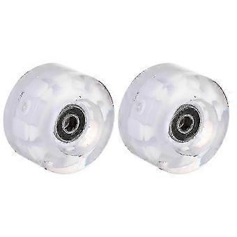 Roller Skating Wheels 2pcs PU Luminous Skates Accessories With Bearing