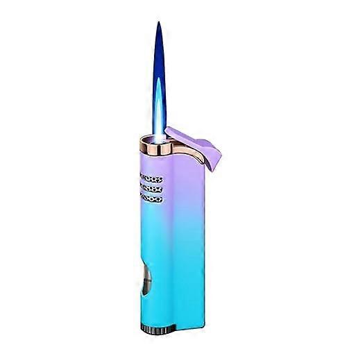 Torch Lighter Windproof Refillable Butane Jet Flame with Adjustable Flame Control for Camping Purple