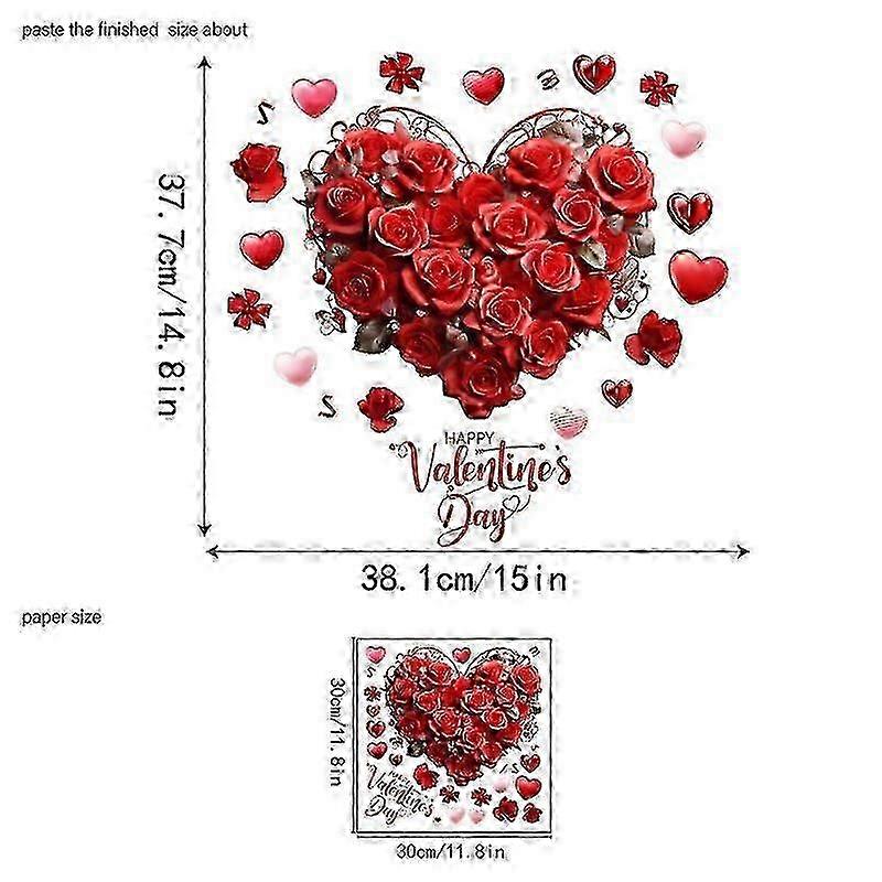 Love Rose Heart Shaped Window Decal