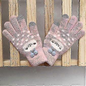 Womens Winter Warm Gloves Thick Touchscreen Five Finger Outdoor Cold Resistant for Running Cycling syk