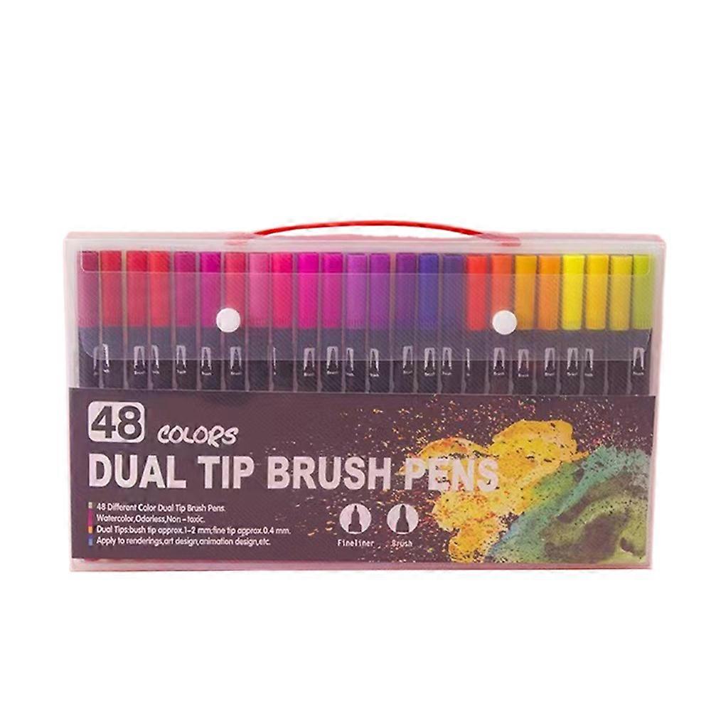 Dual-Tip Brush Pens Pigmented Ink Creative Use