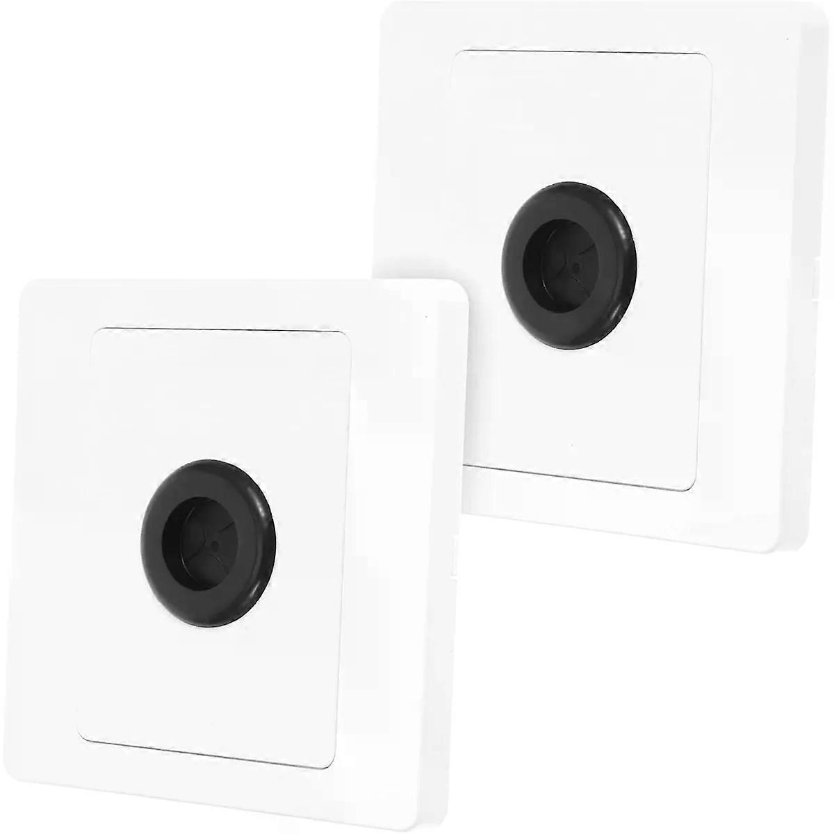 2pcs Wall Plate Cable Pass White Through Hole Blank for Routing
