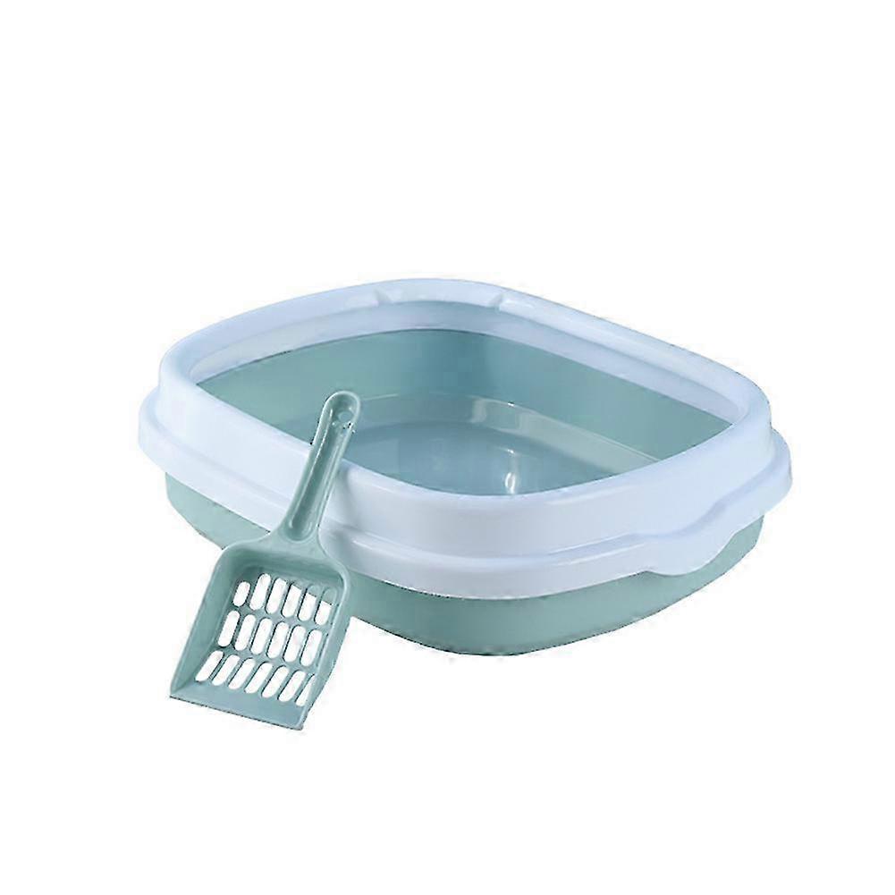 Wide-Base High-Wall Semi-Open Litter Box