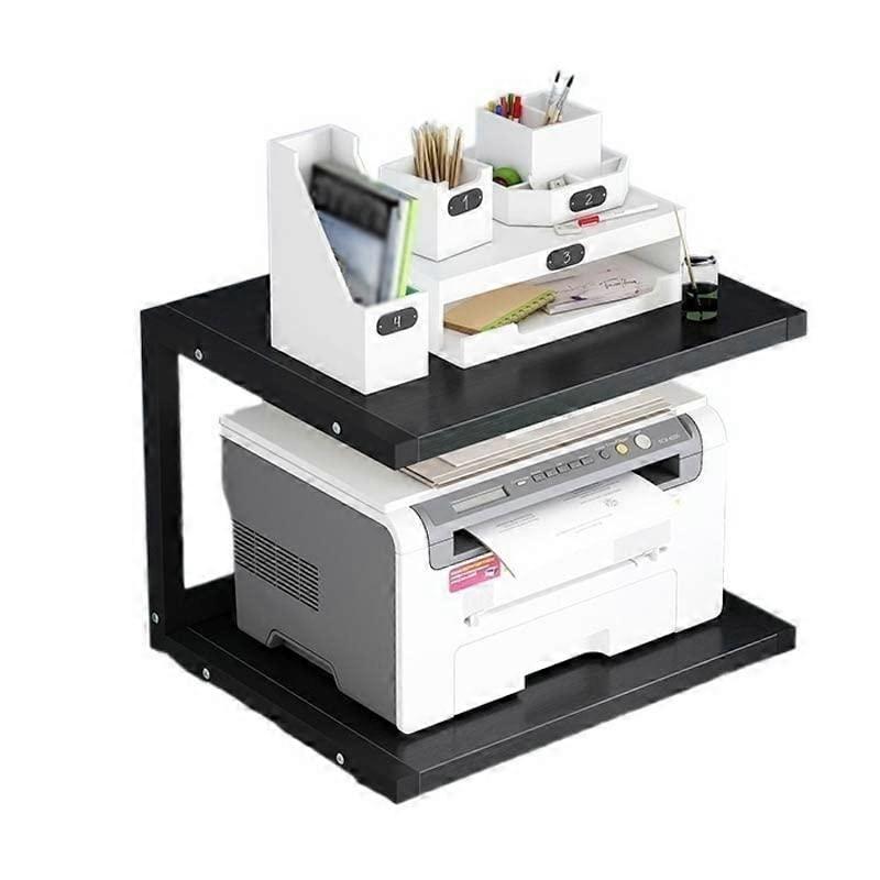 Small Brass DoubleLayer Printer Stand with Storage, Compact Office Desk Rack, SpaceSaving Design
