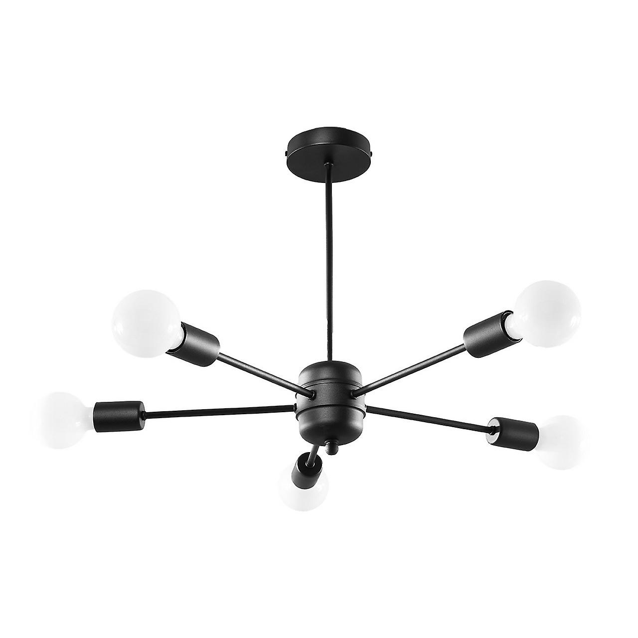 Sollux Lango Multi Arm Semi Flush Ceiling light, Black, 5x E27