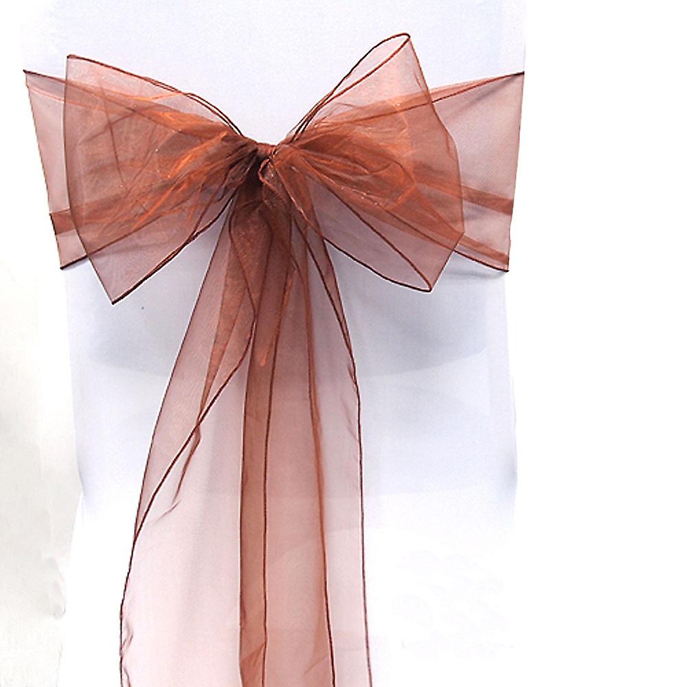 Organza Φύλλα Καρέκλα Κάλυμμα Φιόγκος Φαρδύ Φιόγκος Γαμήλιο Πάρτι Διακόσμηση