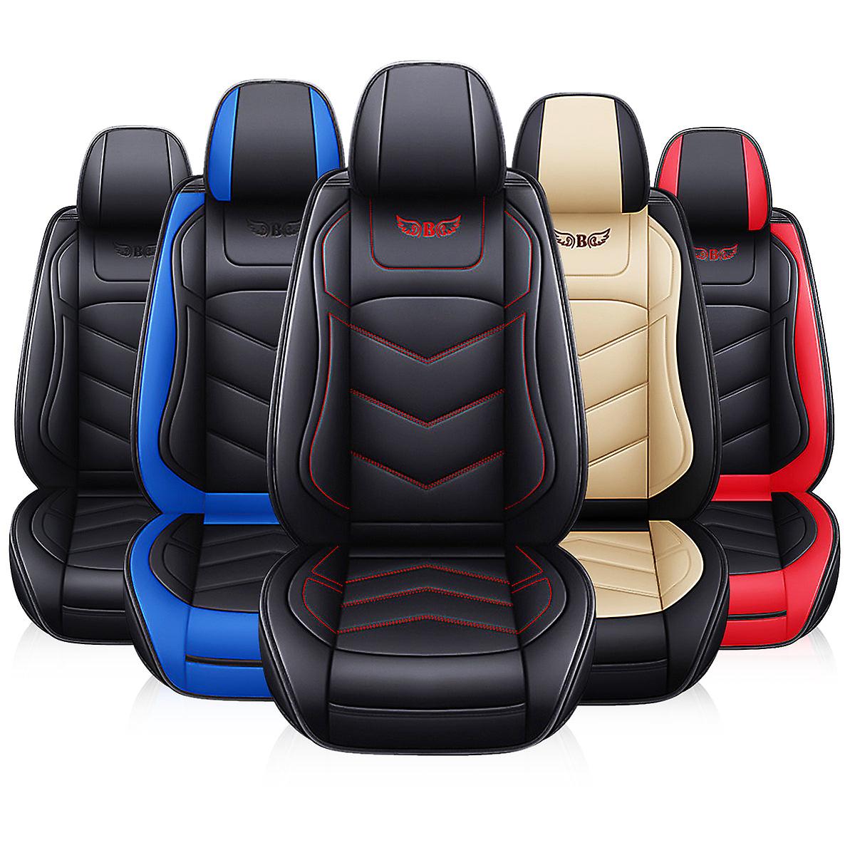 Universal Full Leather Car Seat Cover Set - 1/5pcs, Single/full, Breathable Cushion Pad For Front Seats