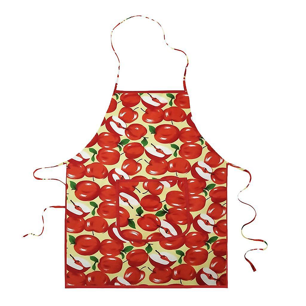 Printed Apron Cotton Fruit Pattern Apron for Unisex Red Apple
