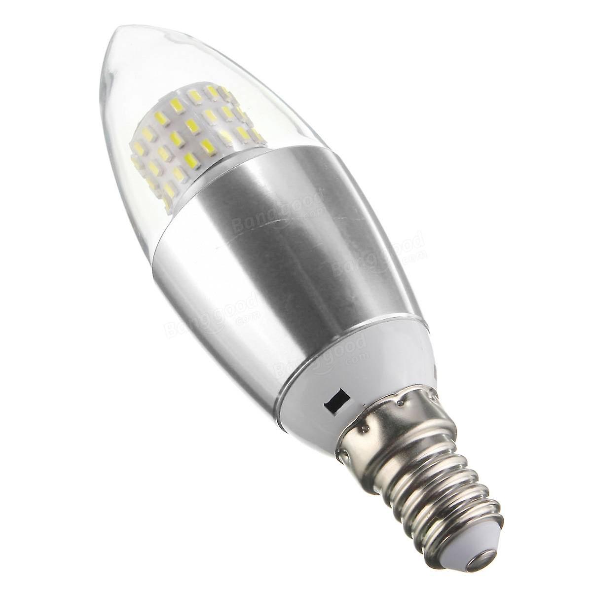 Dimmable E27 E12 E14 7w 60 Smd 3014 Led Candle Bulb Warm White/white Silver Ac 220v