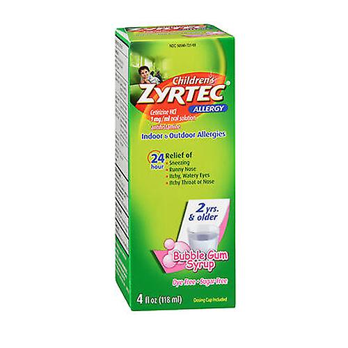 Zyrtec Bambini 24 Allergy Sciroppo Bubble Gum, 4 Oz