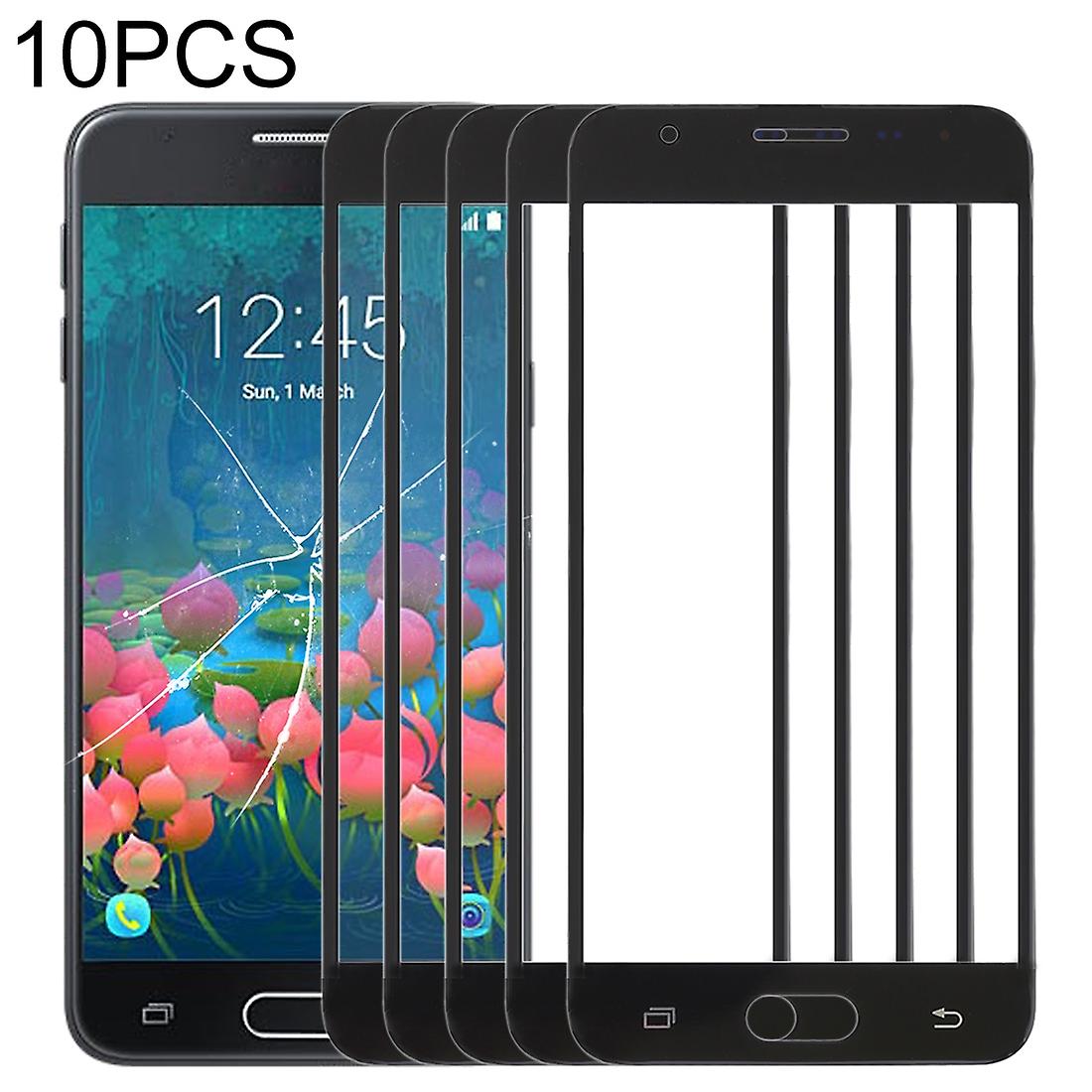 10 PCS Front Screen Outer Gl Lens for Galaxy J5 Black