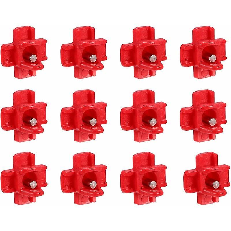 Poultry Water Nipple, Automatic Chicken Nipple Drinker with Horizontal Side Mount 12Pcs Red