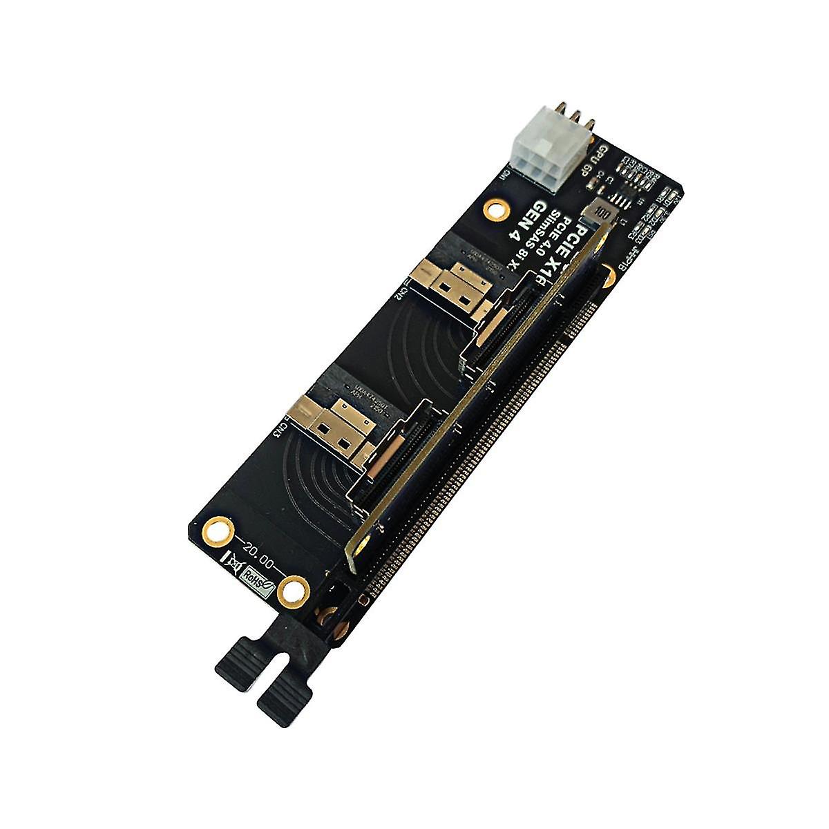 Gen4 2 Ports Slimsas 8i X2 To Pcie 4.0 X16 Slot Adapter Board For Network Card Graphics Video Card
