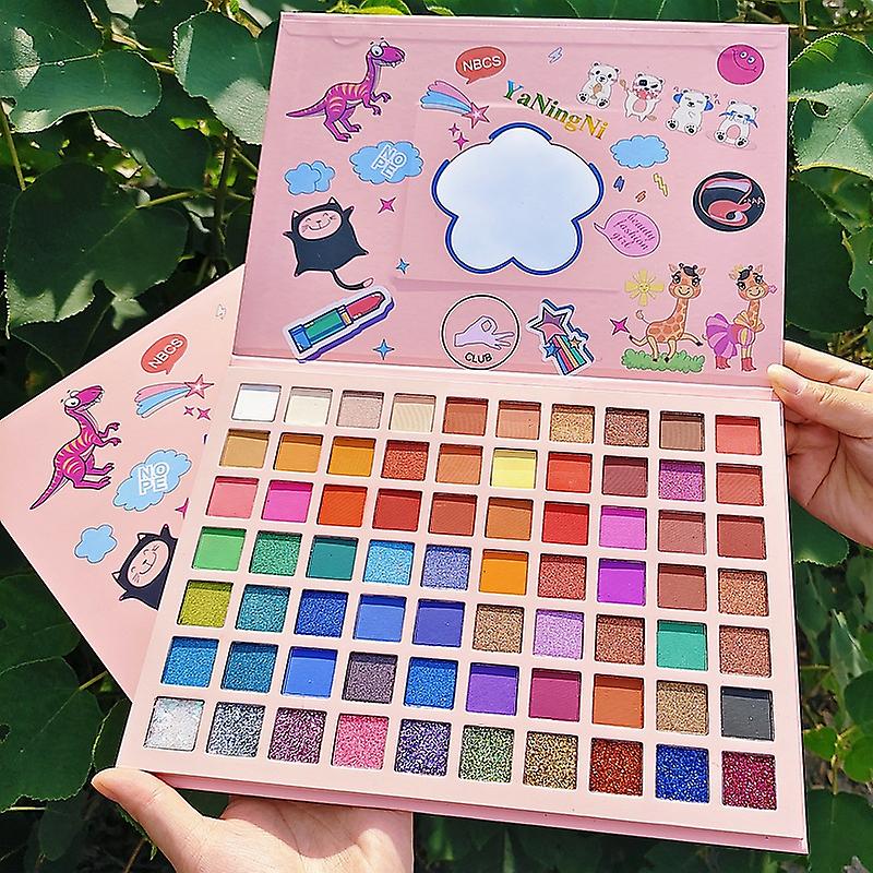 70 Colors Cartoon Dinosaur Paradise Eyeshadow Palette Pearlescent Matte Glitter Sequin Eyeshadow Makeup