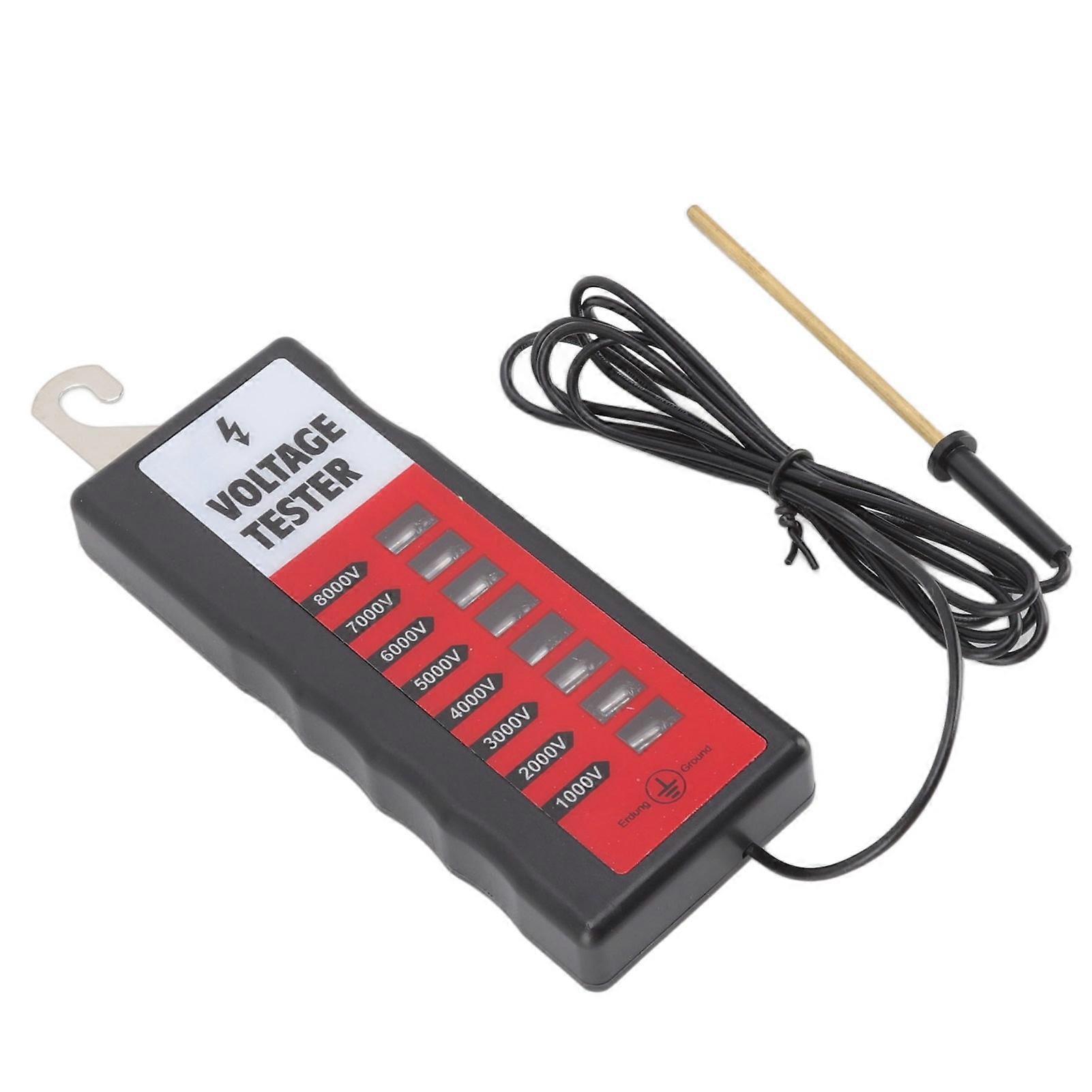 Electric Fence Meter Electric Fence Tester LCD Screen Voltage Meter 10KV Portable Tool with 8pcs Light for Farm
