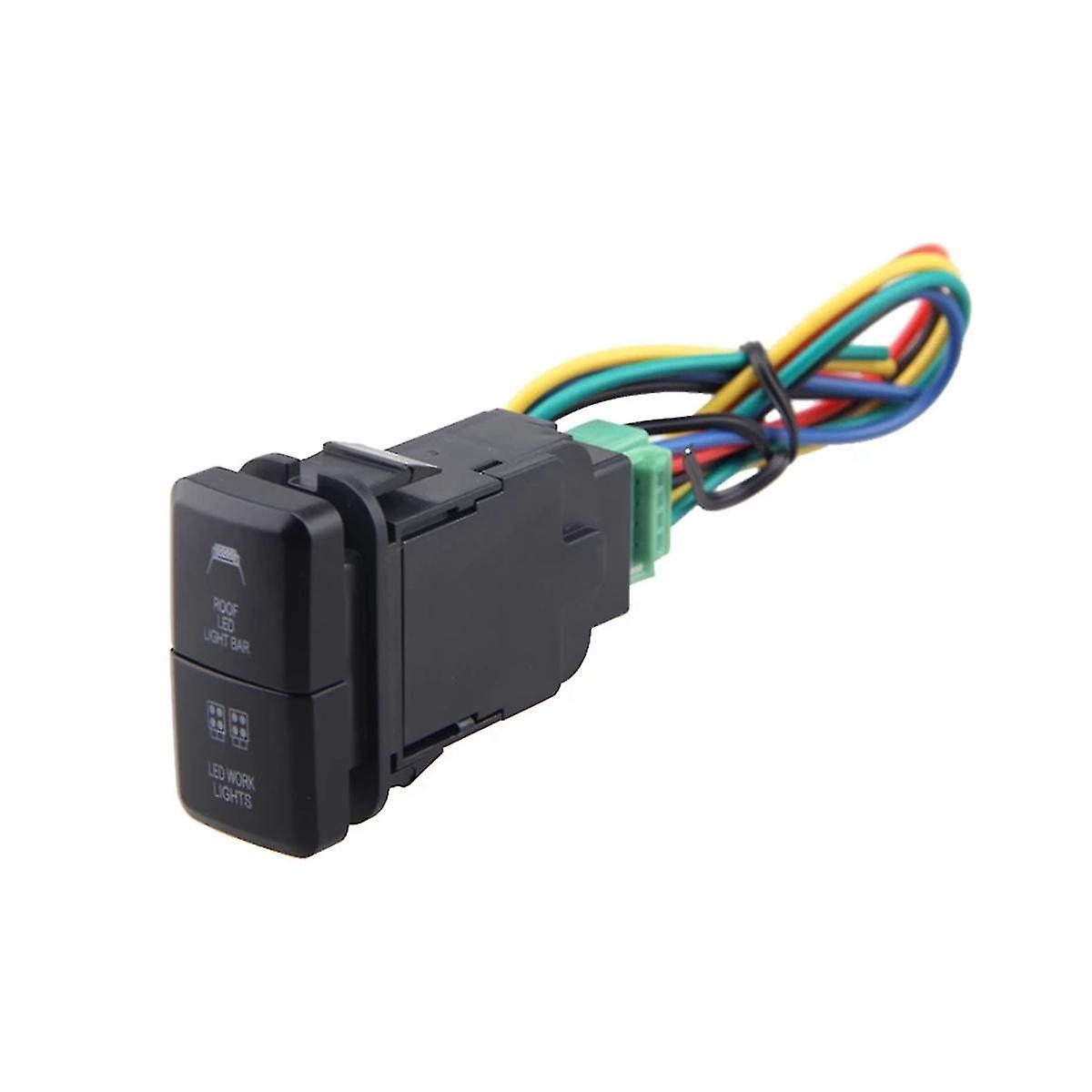 2pcs 12vcar Dual Led Bar / On-off Push S Button For P Button