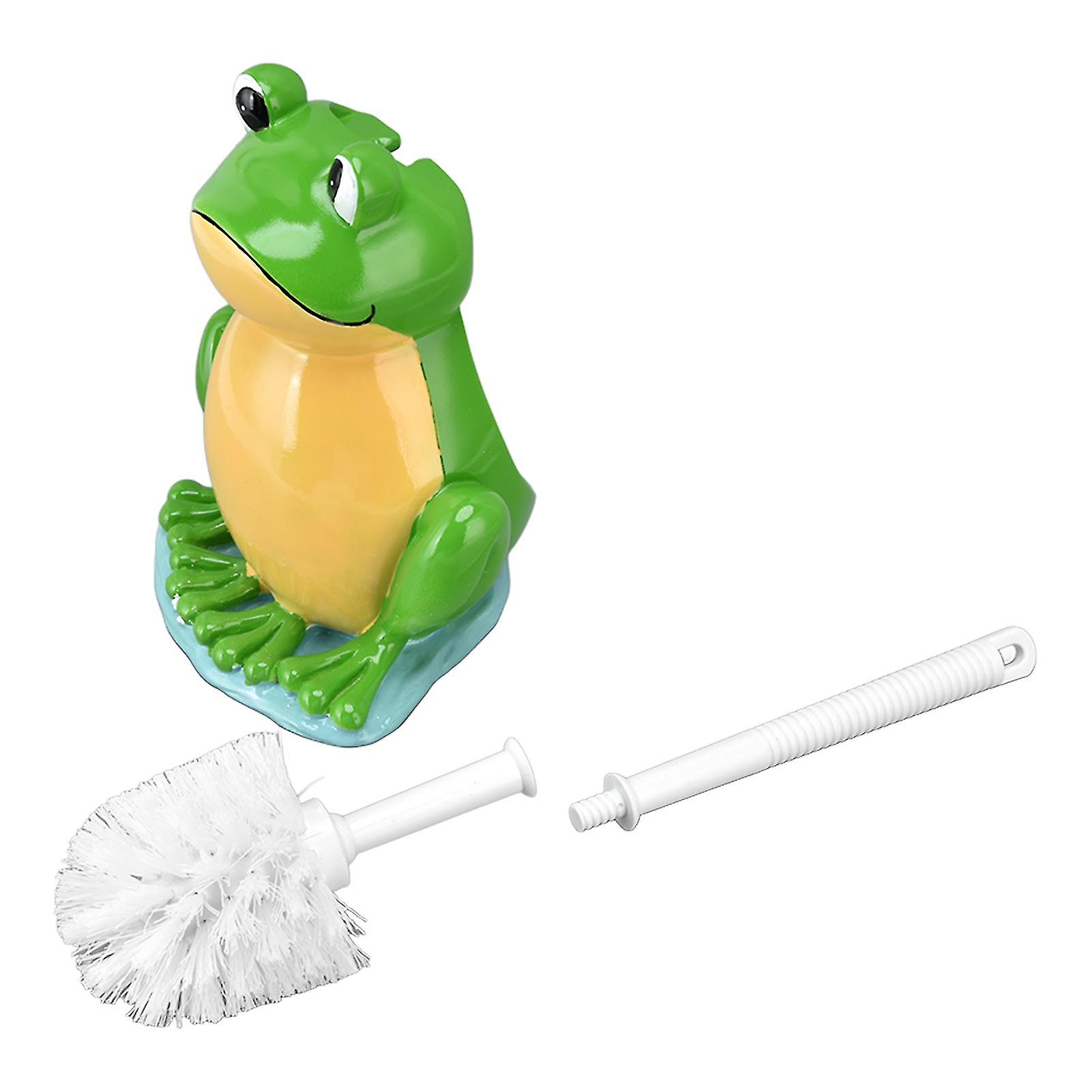 Ergonomisches froschförmiges WC-Bürstenset mit 360° drehbarem Kopf und Halterung