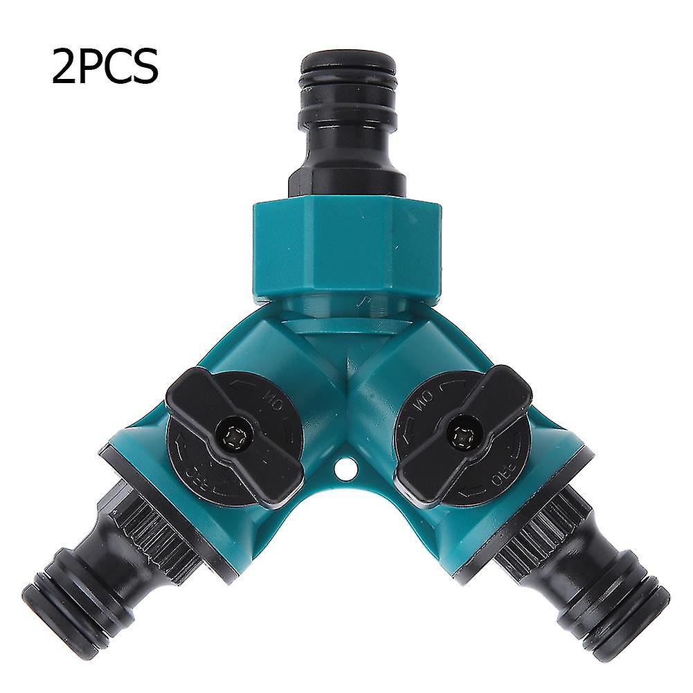 2Pcs Three way Adapter Y Type Connector Water Pipe Joint with Switch