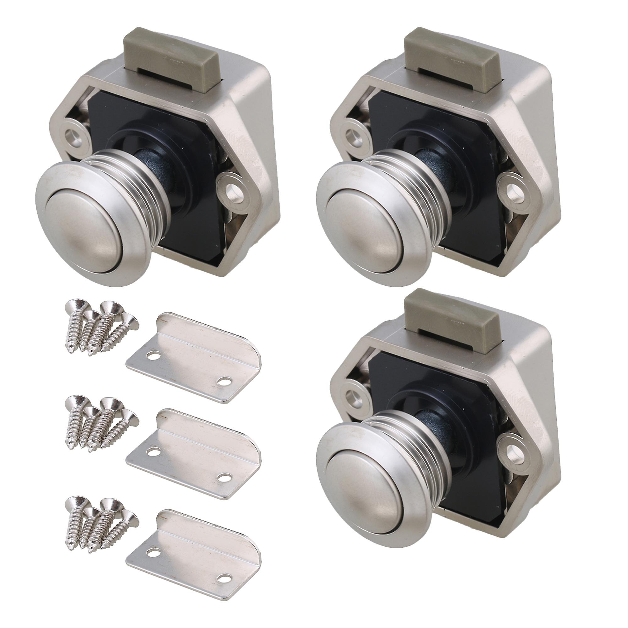 15 PCS Mini Push Button Latch Cabinet Door Catch for RV Cupboard Nickel