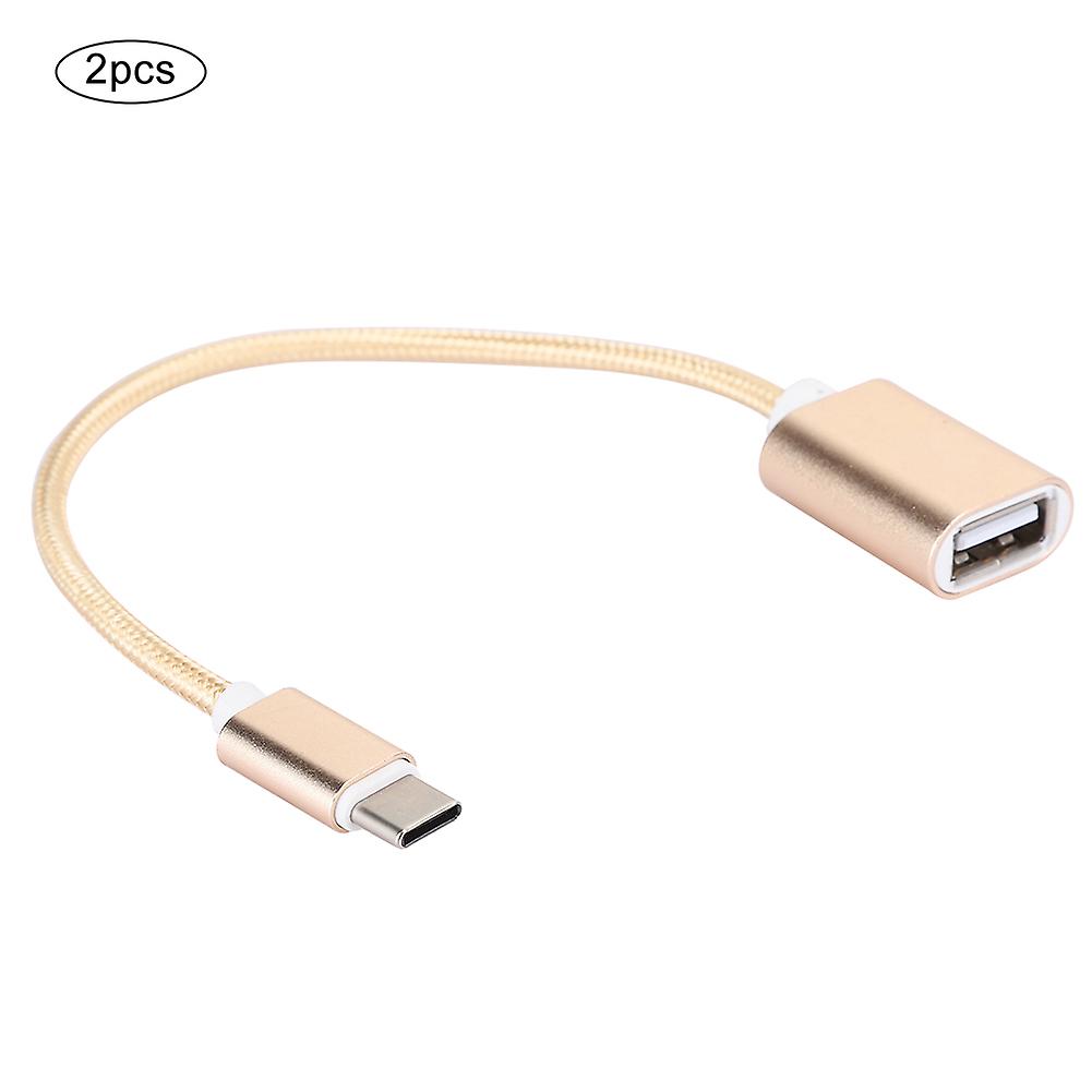 2Pcs TypeC Patch Cord USB Box USB Flash Disk Card Reader Transfer OTG Adapter Cablegolden