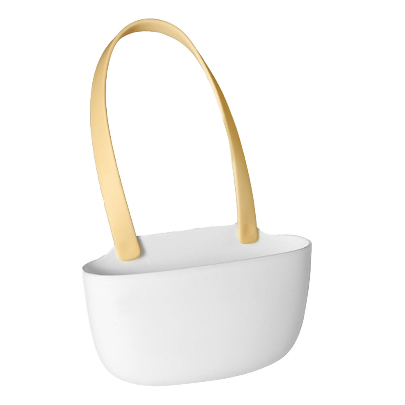 Versatile Kitchen Drain Rack Hanging Basket: Large Capacity, Soft and Flexible Sink Drain Solution with Hanging Bag(Yellow and White)
