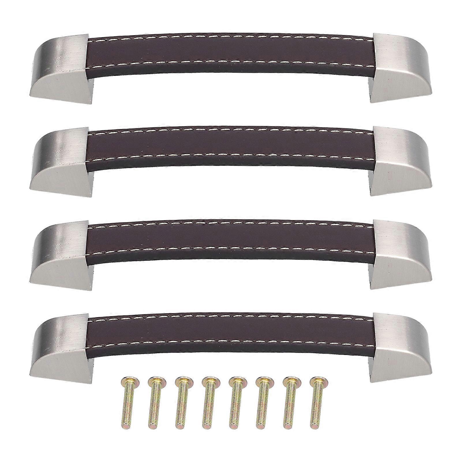 4 Set Hardware Accessory Brown Rectangular Drawer Pull for Cabinet Side Doors Luggage