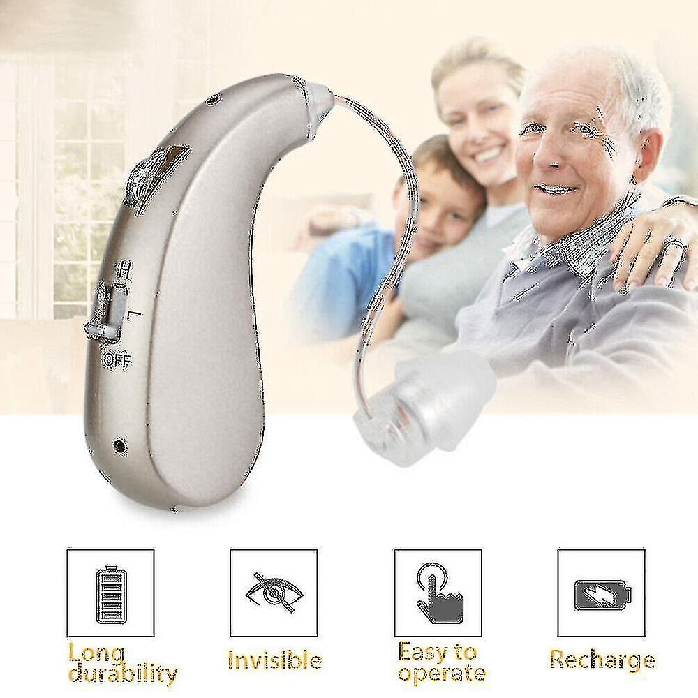 Rechargeable Digital Hearing Aid Sound Voice Amplifier Behind Ear Adjustable