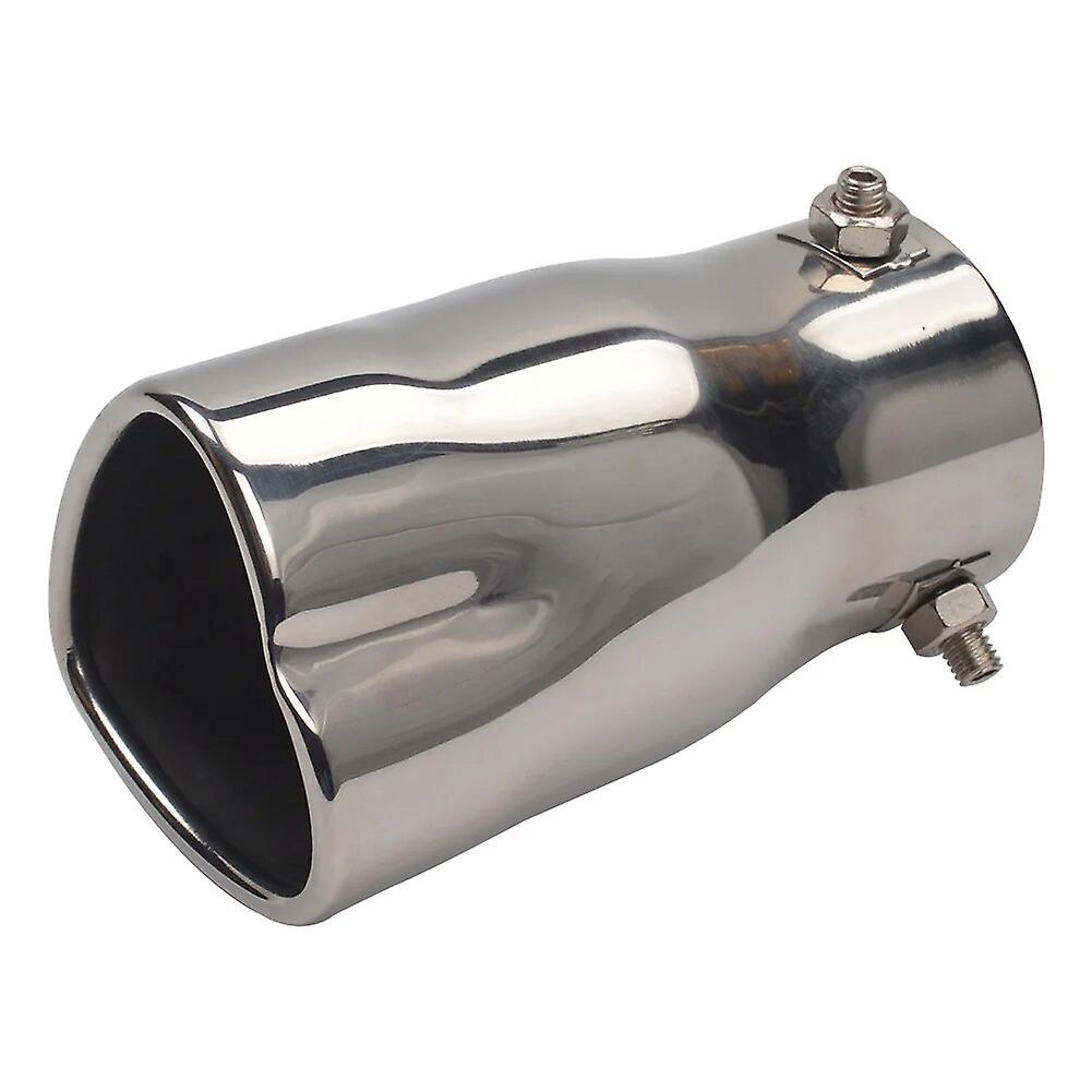 Car Bent Exhaust Tip Bolt-on Heart Edge Stainless Steel Tail Pipe Tip 2.5 Inlet