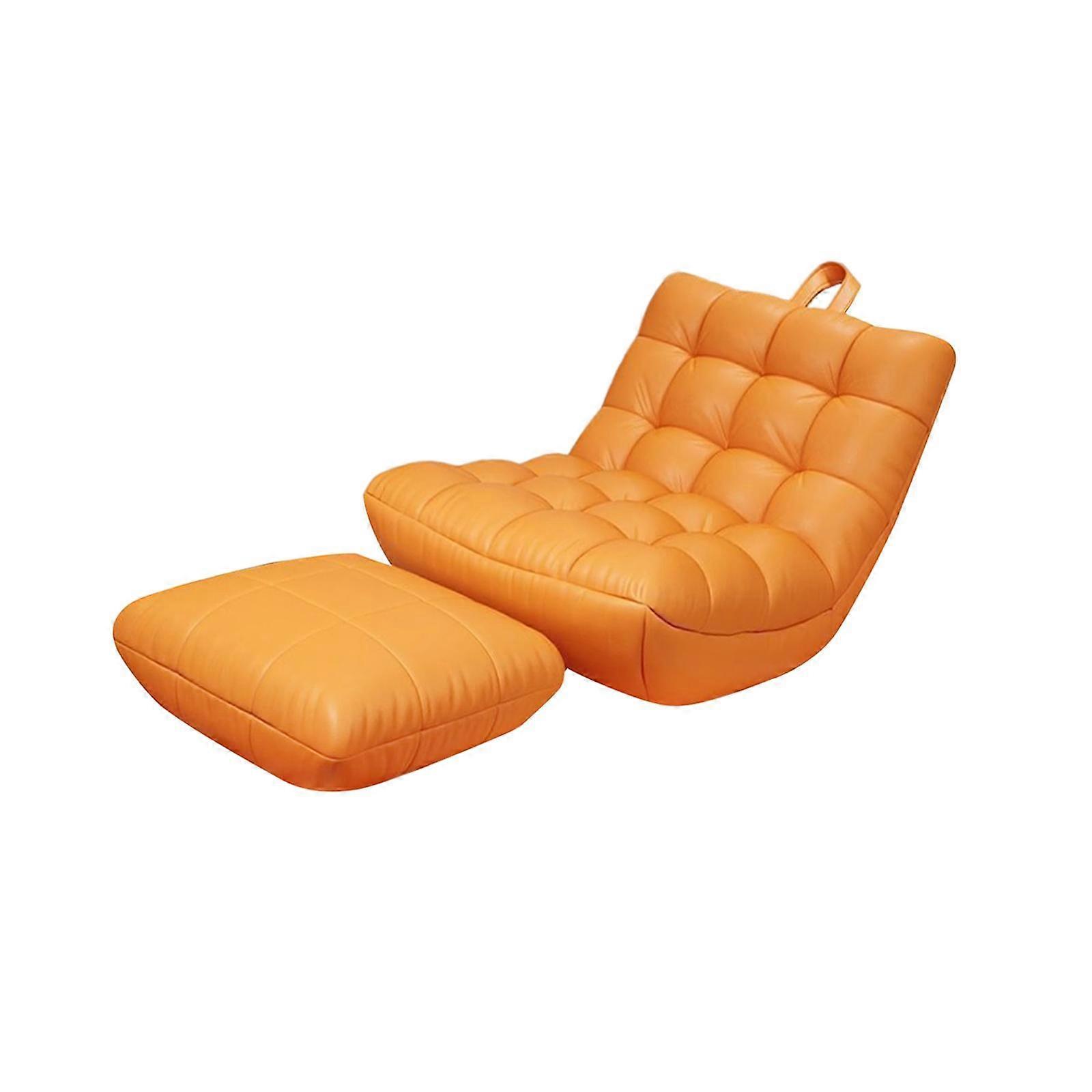 Bean Bag Sofa Chair Lounger Armless Lazy Sofa for Fireside Balcony Apartment Orange