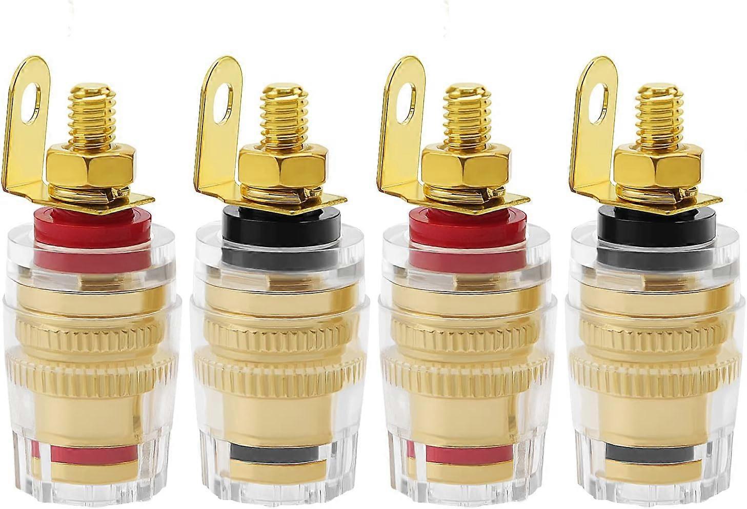 4 x 4 mm Banana Plug Socket Connection Pole Terminal Speaker Terminals for Amplifier Speaker Terminal Plug (32 x 14.2 mm)