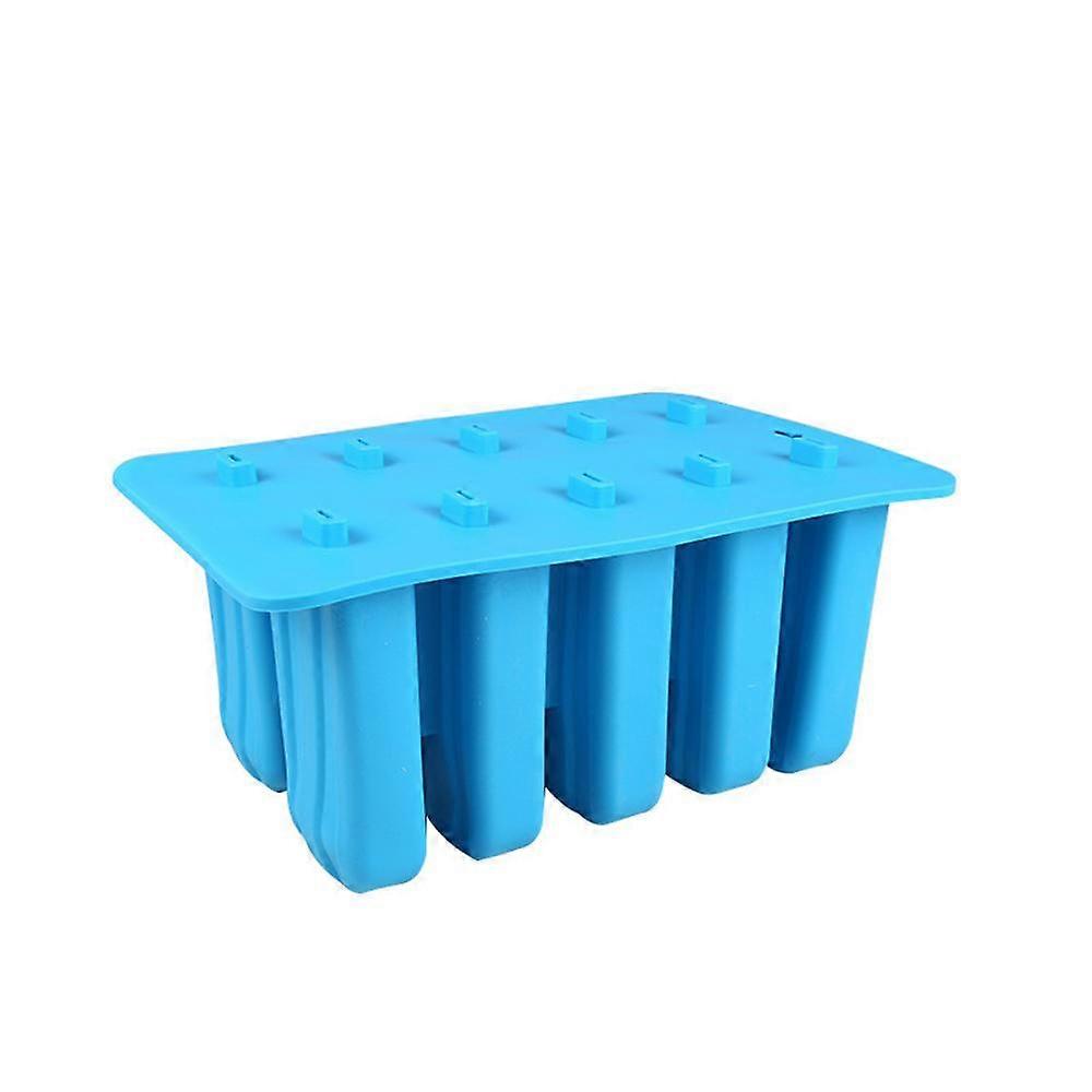 Silicone Ice Cream Molds, Set of 10 Reusable DIY Popsicle Molds, 62 Wooden Sticks, Food Grade Silicone - BPA Free