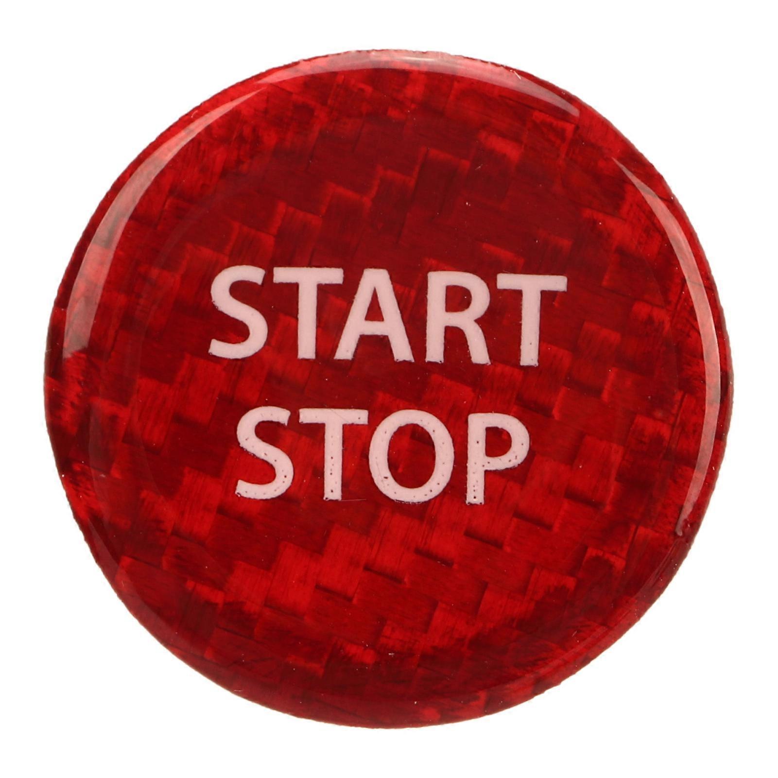 Push Start Button Cover Carbon Fiber Ignition Switch Button Cover Trim Replacement for GTR R35 20082016 Red E2U012