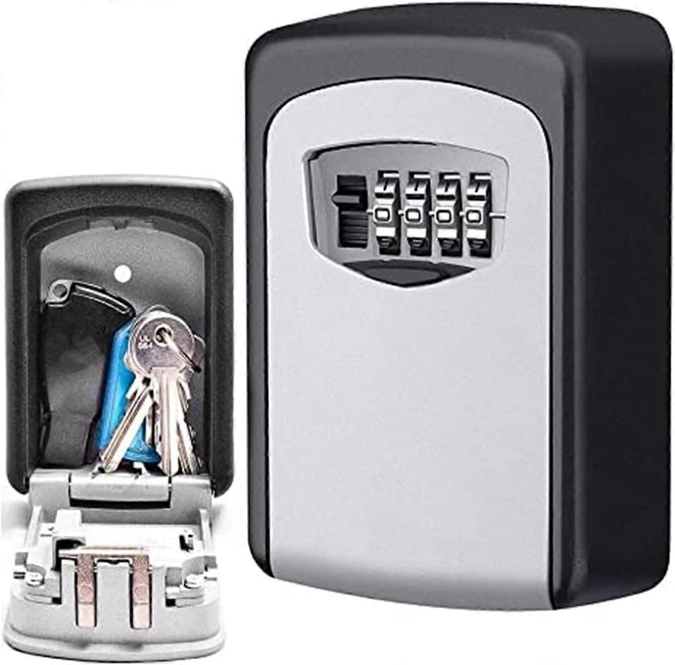 good Secure Key Box, Wall Mounted Key Box, Key Box with 4-Digit Code, Highly Secure, Waterproof and Rustproof, for Indoor Outdoor Home Office Garage S