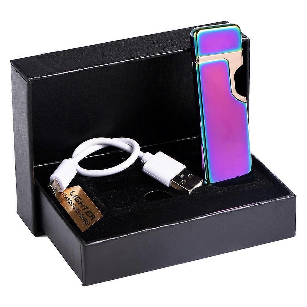 Ultra-Thin Electric USB Rechargeable Fingerprint Touch Sensor Cigarette Lighter (Colorful)