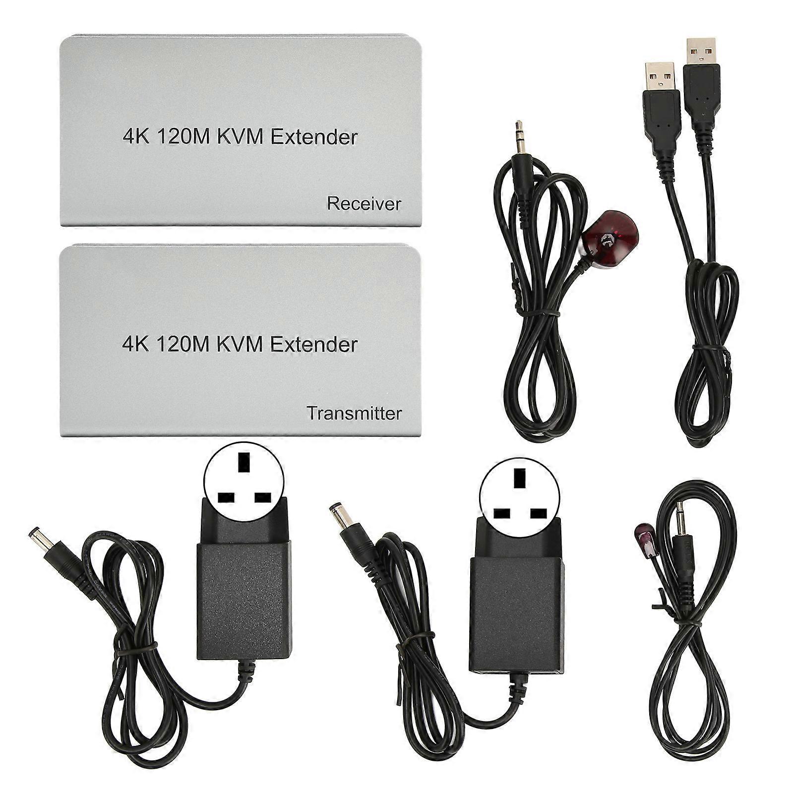 120m Kvm Extender 4k 60hz Remote Keyboard Mouse Usb Control Hd Multimedia Interface Extender For Pc Tv 100240v