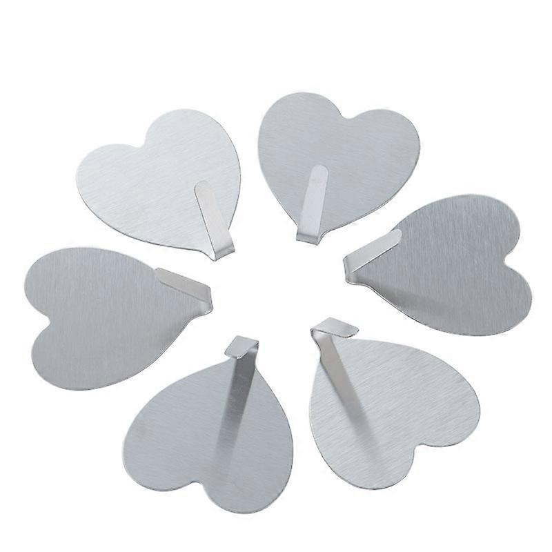 15 pieces heart shaped stainless steel hooks, wall room decorative hooks