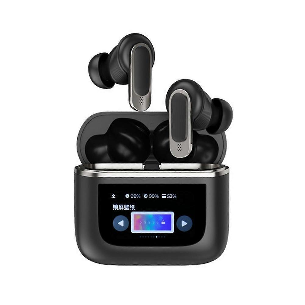 V8 Wireless In-Ear Headphones Earbuds ANC Noise Cancelling Headphone in Ear Touch Screen Controls Headset Black