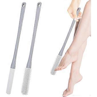 Toe Cleaning Brush,Foot Scrubber in Shower Long- Handled Toe Lotion Applicator for Seniors,Elderly