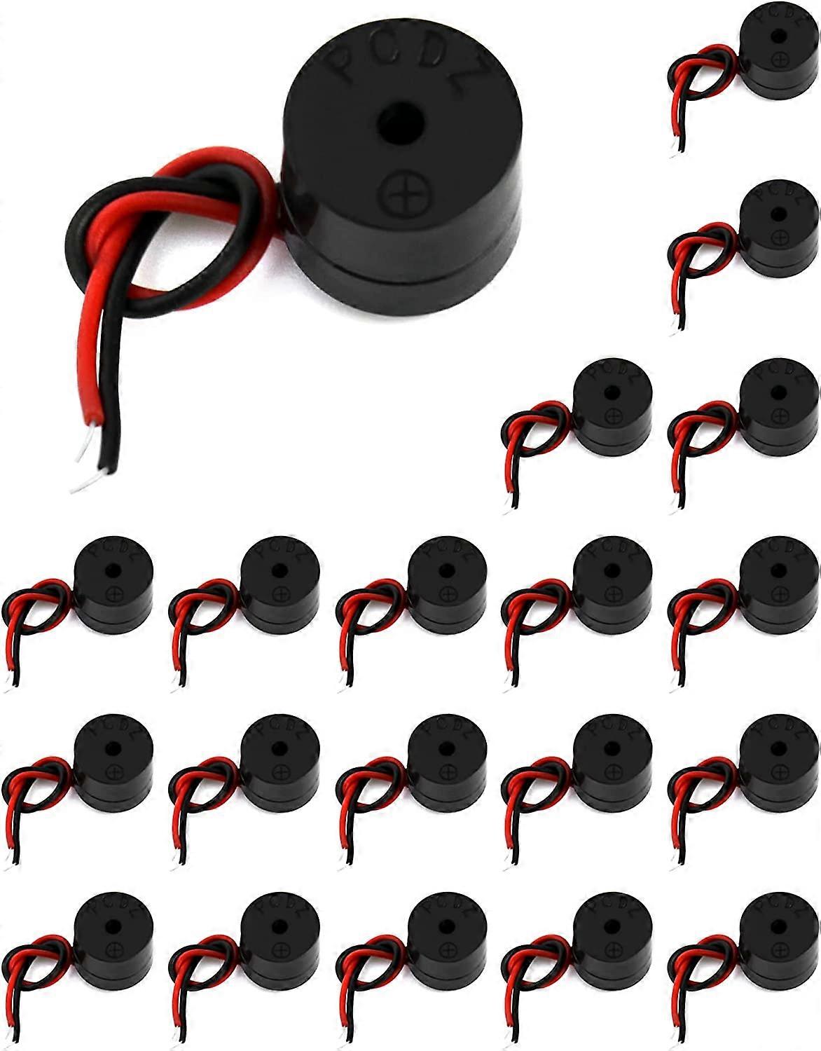 12 Pcs Electronic buzzer,3-24V piezoelectric buzzer 87dB,cable length 50mm