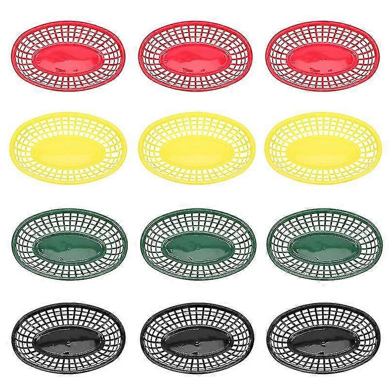 Panier à frites en plastique, 12 pièces, panier à frites, panier de service pour collations