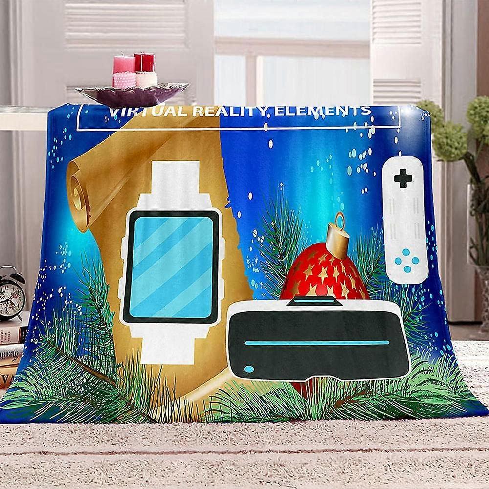 Flannel Blanket Game Console Printing Soft and Comfortable Bed-Layer Blanket, Sofa Coverver - Easy to Care 135*200 CM