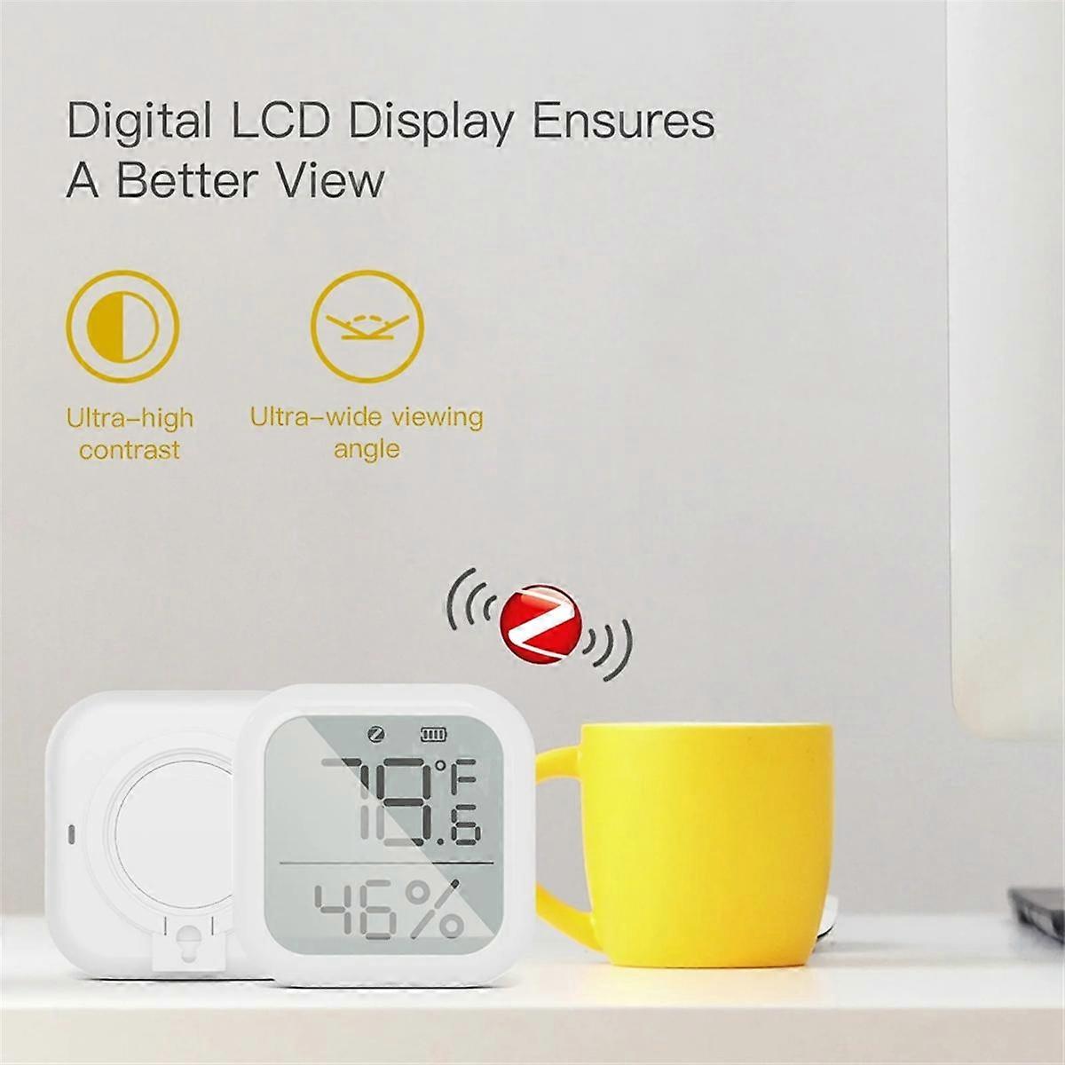 Graffiti ZigBee Smart Home Sensor Digital Display App Remote Control Square Temperature and Humidi