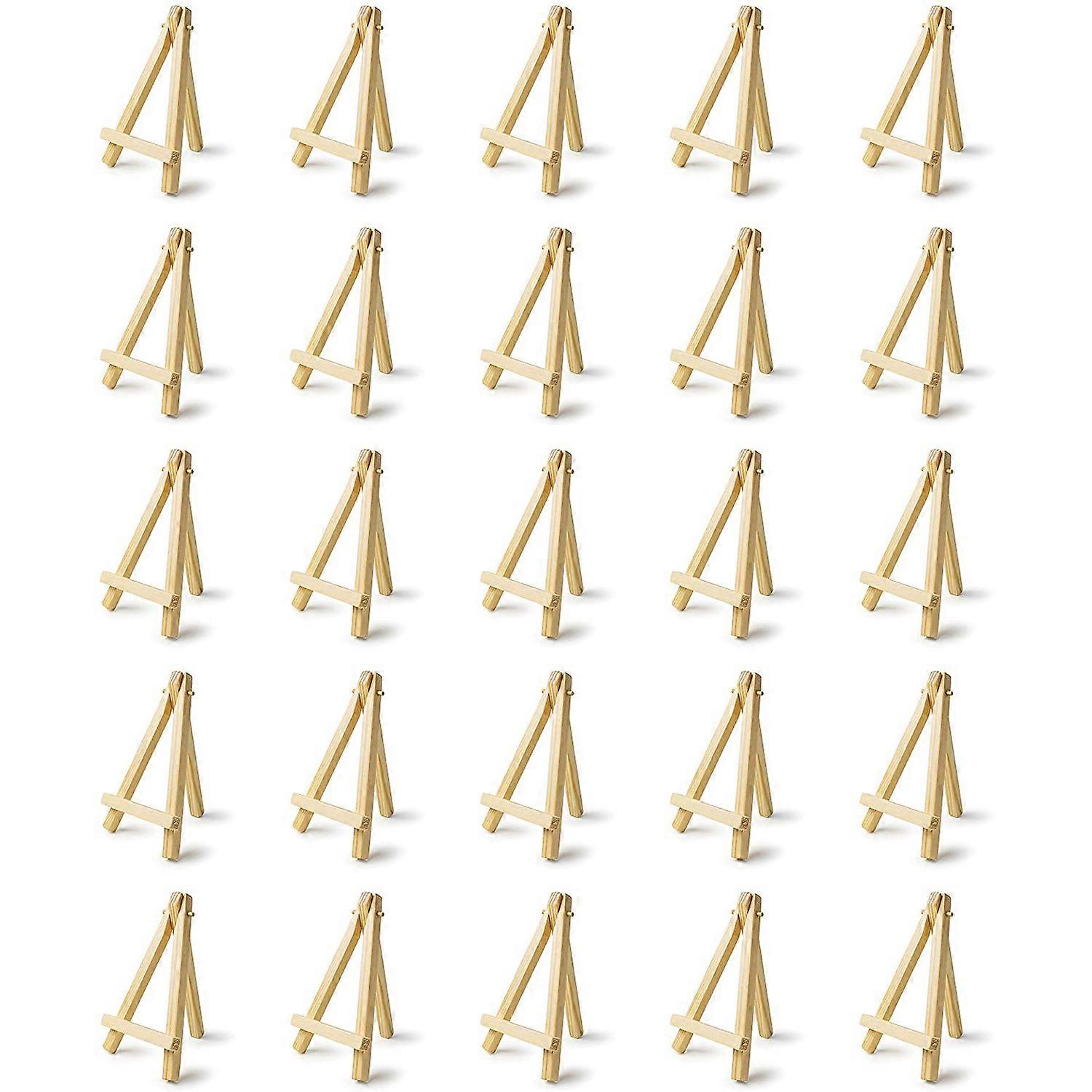 25 Pieces of Mini 5 Inch Wooden Easel. Business Cards, Display Photos, Small Canvases, Classroom DI