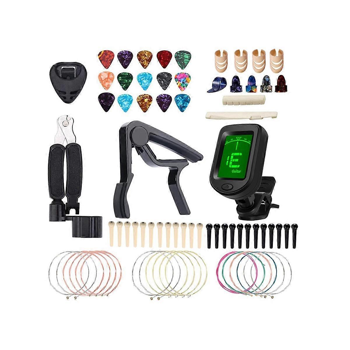 Guitar Repair and Care Tool Set String Changing Tool Tuner Capo Three-In-One Winding String