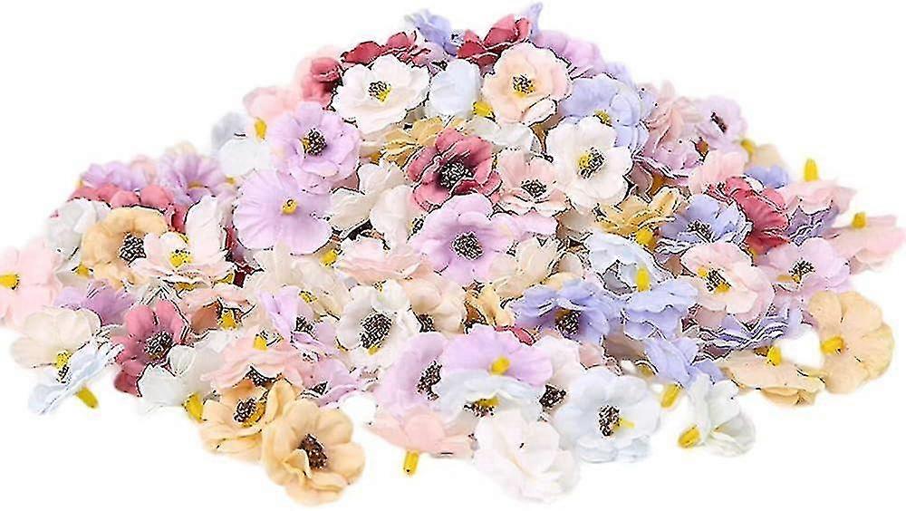 100pcs Artificial Daisy Heads - Multicolor Silk Fabric DIY Decorations