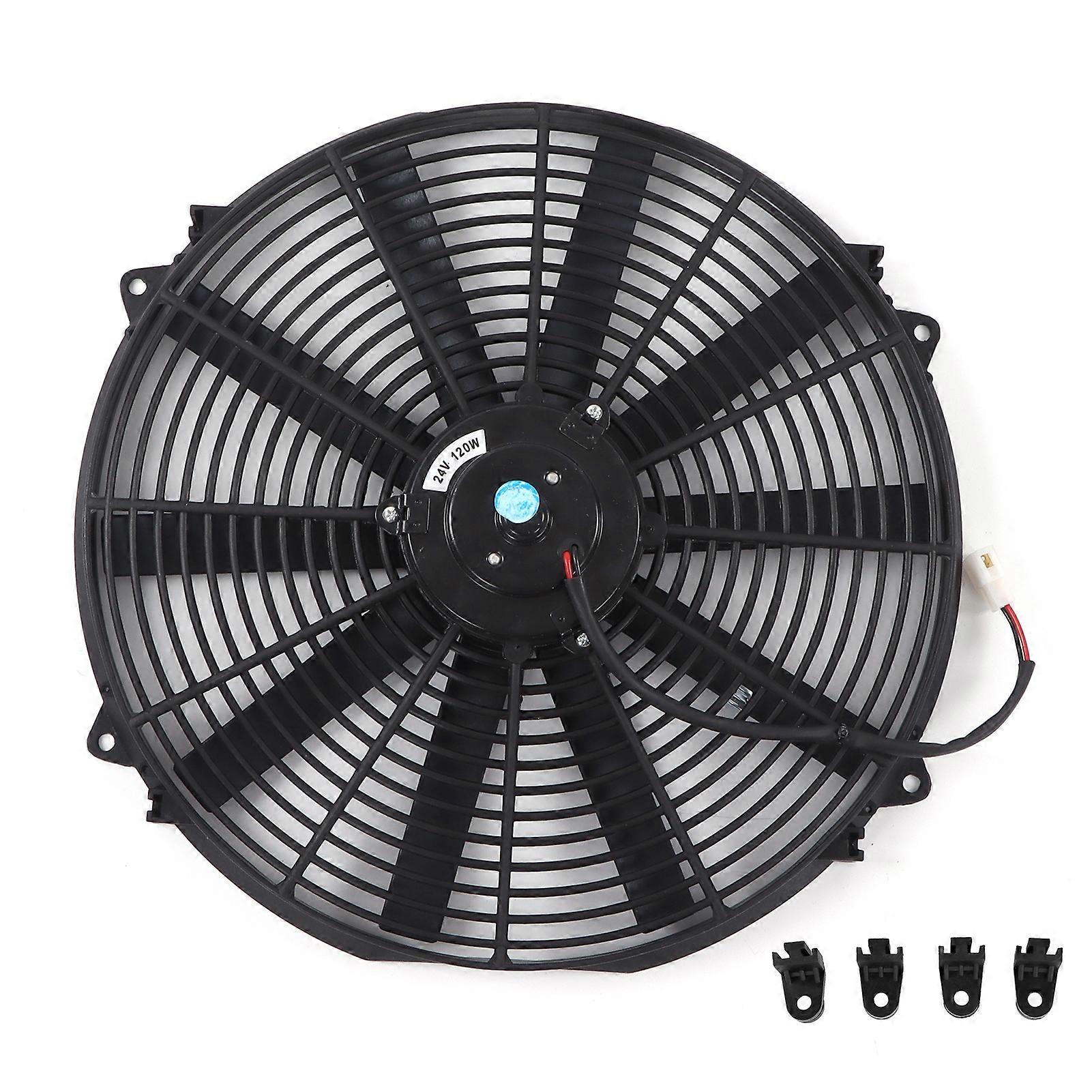 16in العالمي مروحة ضئيلة دفع سحب مروحة تبريد المبرد الكهربائية 24V 120W لشاحنة السيارة RV