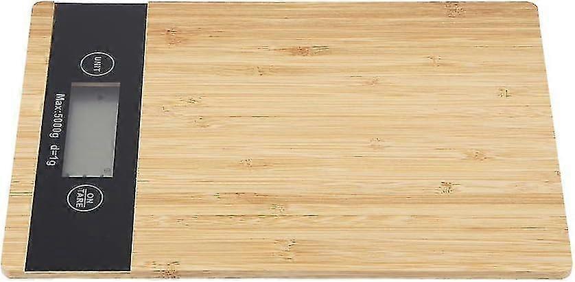 Bamboo Panel Electronic Scale Wooden Food Measurements Tools Rectangular Shape Designed Weight Flour Scale Digital Scale With Led Display For Kitchen 